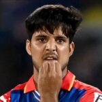 Bowler Rasikh Salam of the Delhi Capitals is reprimanded for violating the IPL Code of Conduct.